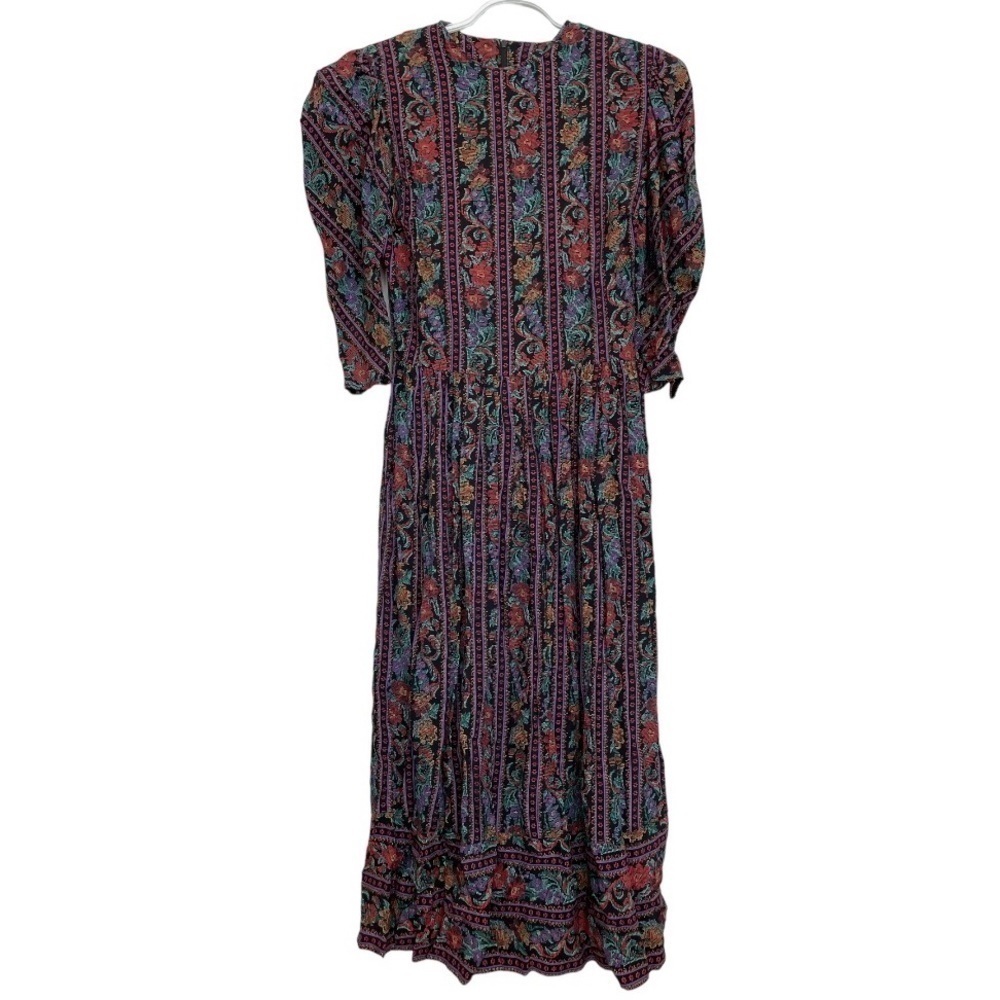 Vintage 1970s Holt Renfrew Collection 1300 Floral Midi Dress size M